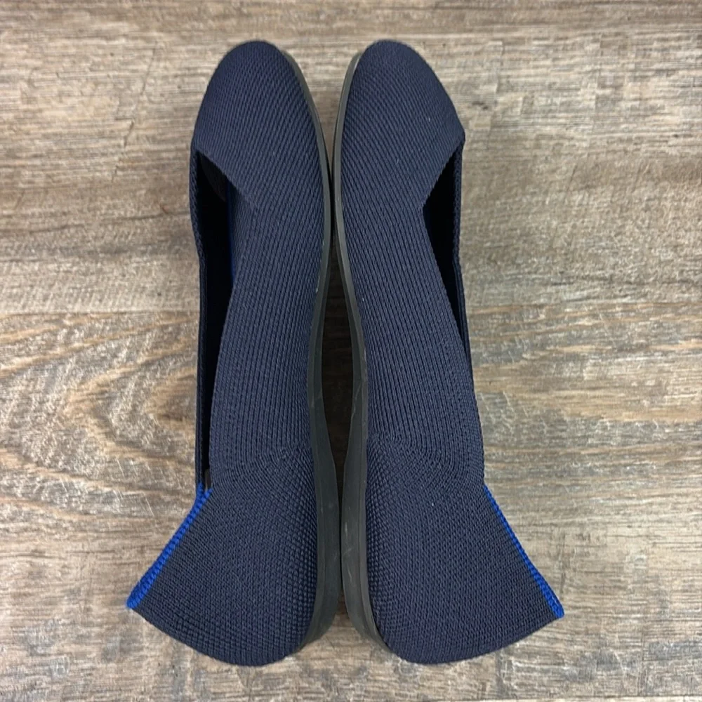 Rothy’s The Flat Navy Blue Knit Pointed Toe Flats Women’s US 6 Washable